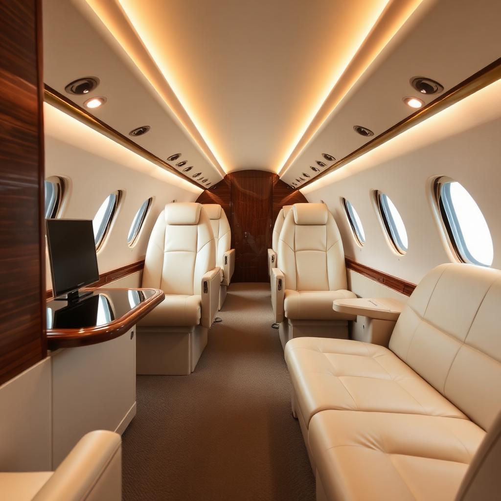 Business jet cabin interior